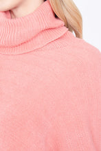 Load image into Gallery viewer, Turtleneck Kimono Fringe Sweater
